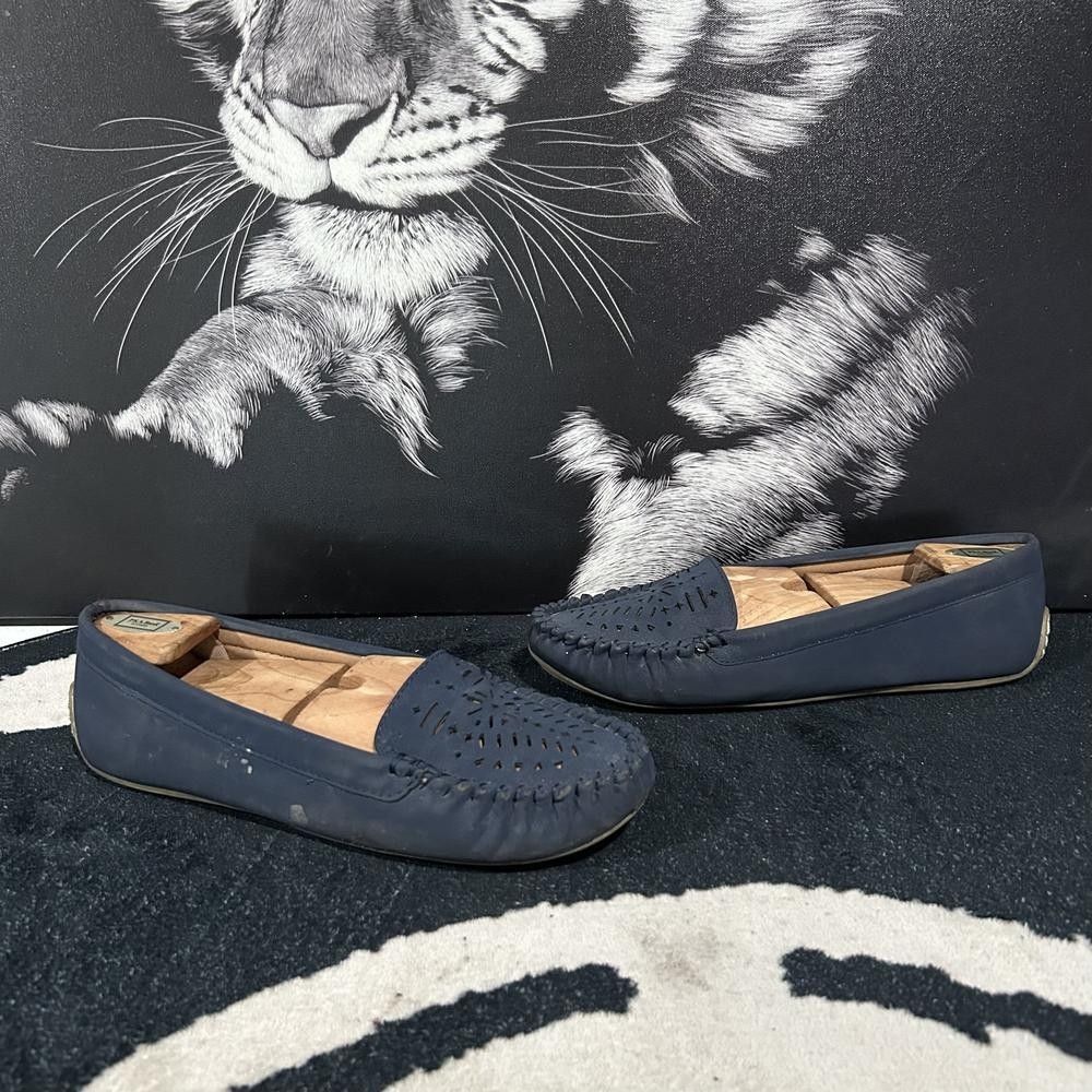 Lucky Brand LP-AJAIA Slip-On Loafer Shoes Women's 10M Blue Suede Perforated